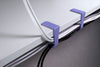 Purple cable clip slide onto desk Dino clip cable management simple
